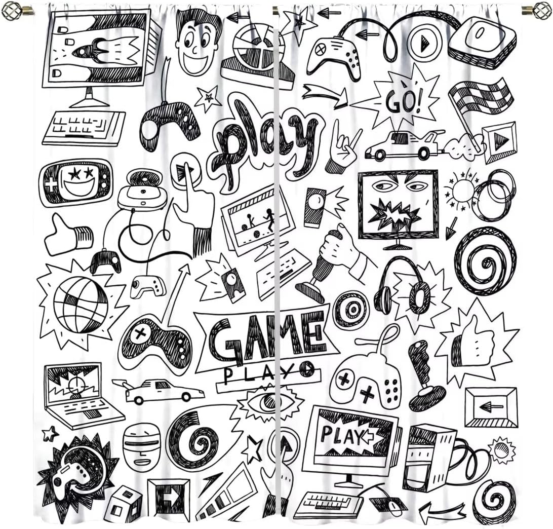 Gaming Video Game Curtain Deco - Retro Gaming Youtube 评论和价格